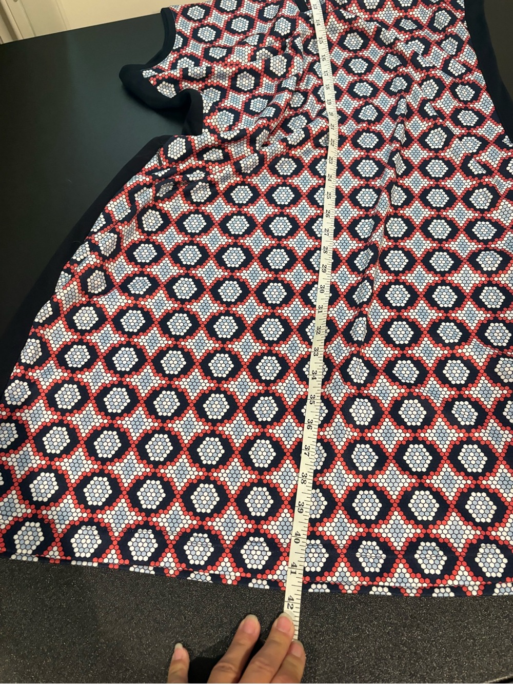 Daily Sports Sleeveless Geometric Print golf casual Dress Red, Navy & White - Picture 5 of 8